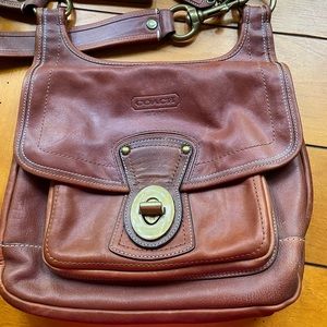 Coach Crossbody Bag.  Brown Leather